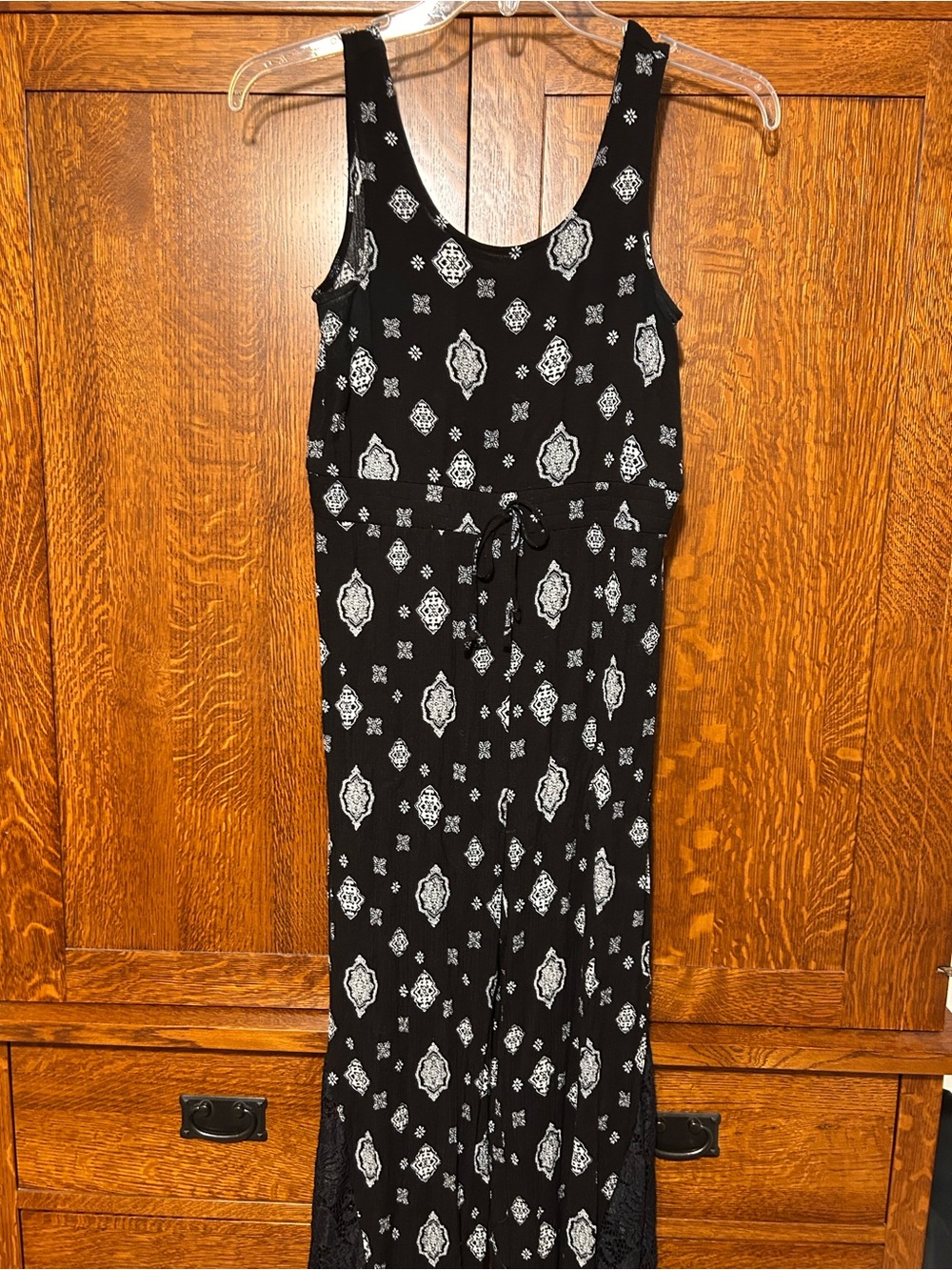 Black bell bottom flare romper jumper medium
